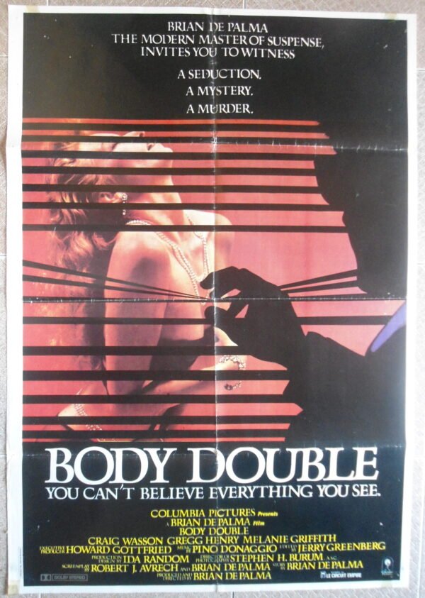 BODY DOUBLE One sheet 27x41" US Int'l Style 1984