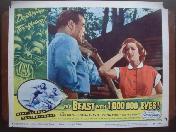 BEAST WITH 1000000 EYES Lob. Card #7 11"x14" 1955