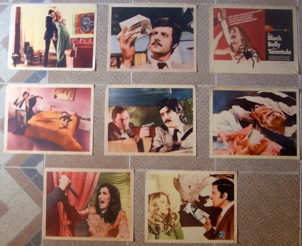 BLACK BELLY TARANTULA (8) Lobby Cards 11"x14" 1971