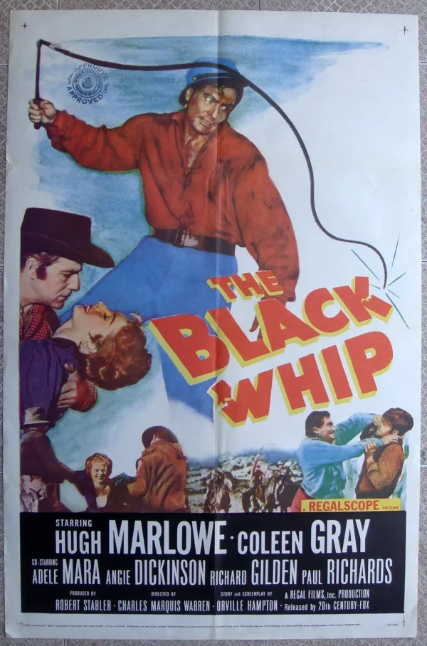 BLACK WHIP  US 27"x41" 1956