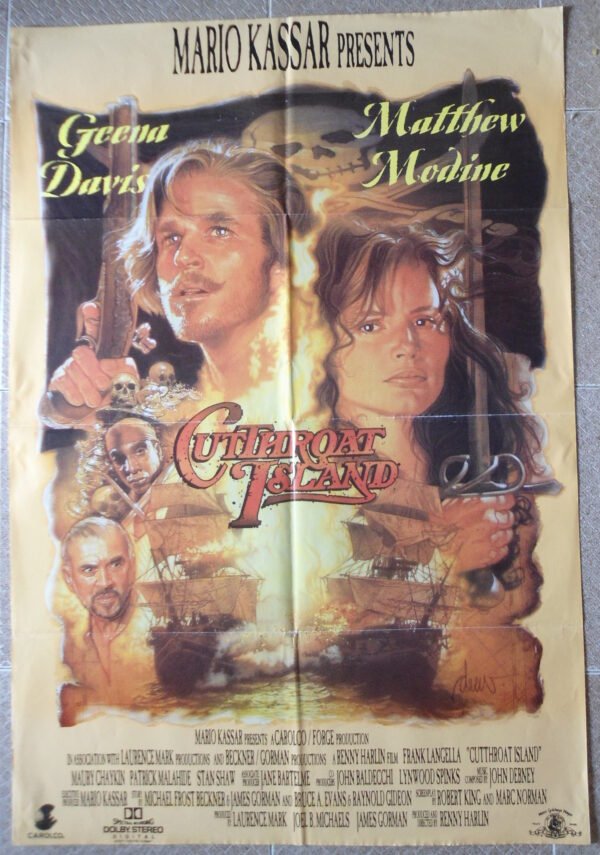 CUTTHROAT ISLAND Lebanese/English 27.5x39.5" Poster 1995 VF