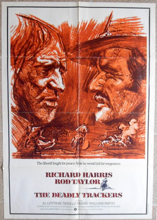 DEADLY TRACKERS Lebanese/English 27.5x39.5" Movie Poster 1973