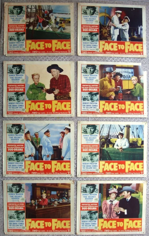 FACE TO FACE Set of (8) US Lobby Cards 11x14" 1952