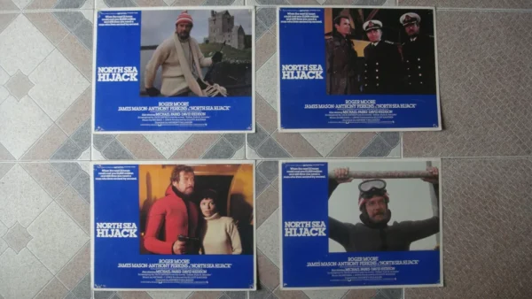 NORTH SEA HIJACK Set Of (4) US Lobby Cards 11x14" Roger Moore 1979