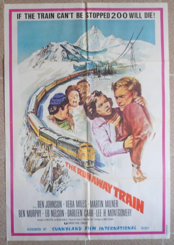 RUNAWAY, TRAIN Lebanese/English 27.5x39.5" Ben Johnson Movie Poster 1973