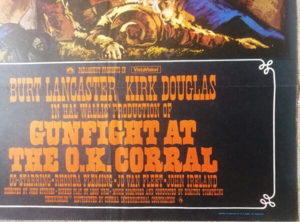 GUNFIGHT AT THE OK.CORRAL English UK 27x40" 70s - Image 2