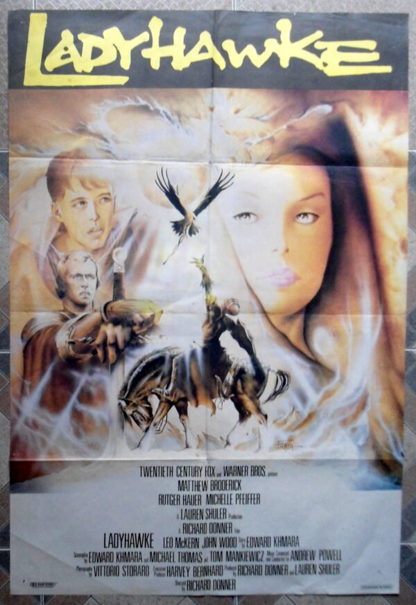 LADYHAWKE Lebanese English 27.5x39.5" Movie Poster 1985