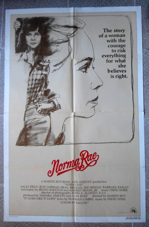 NORMA RAE Rare US 27"x41" Int'l Style Movie poster AA 1979