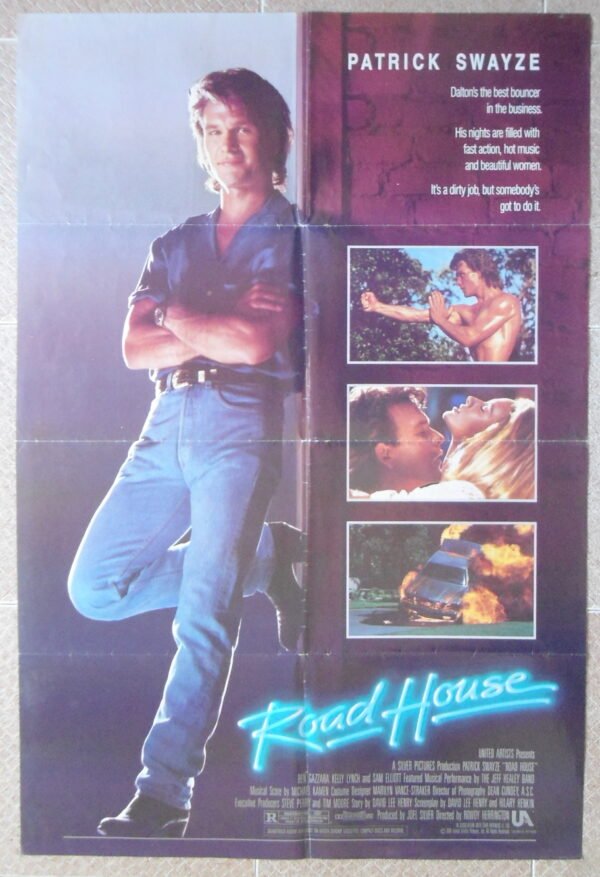 ROAD HOUSE 26.75" x 39.75" Original US SS Movie Poster 1989