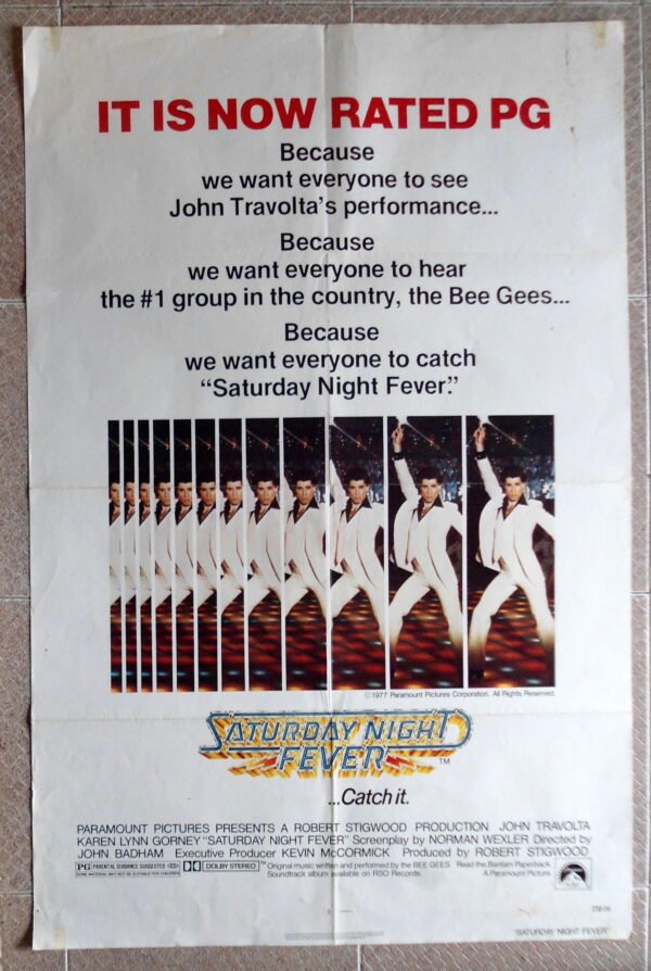 SATURDAY NIGHT FEVER US Movie Poster 27x41" John Travolta 1977