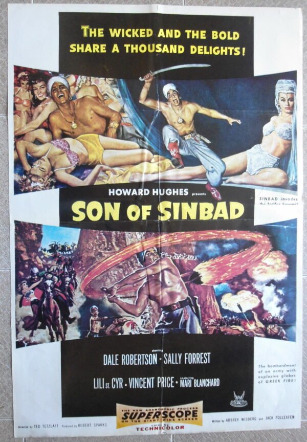 SON OF SINBAD Lebanese 26.5"x38.5" Howard Hughes Movie Poster 70s