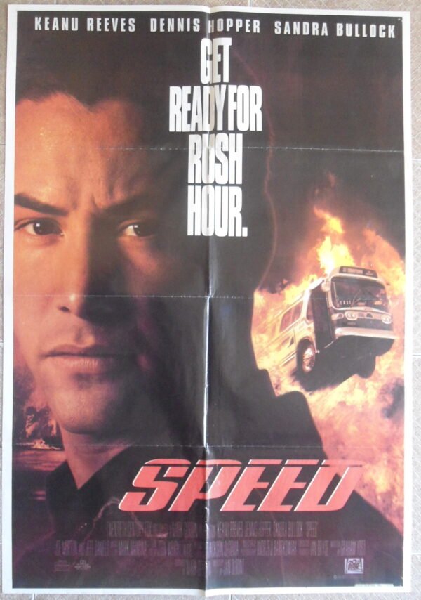 SPEED Lebanese English Text 27.5x39.5" Movie Poster Keanu Reeves 1994