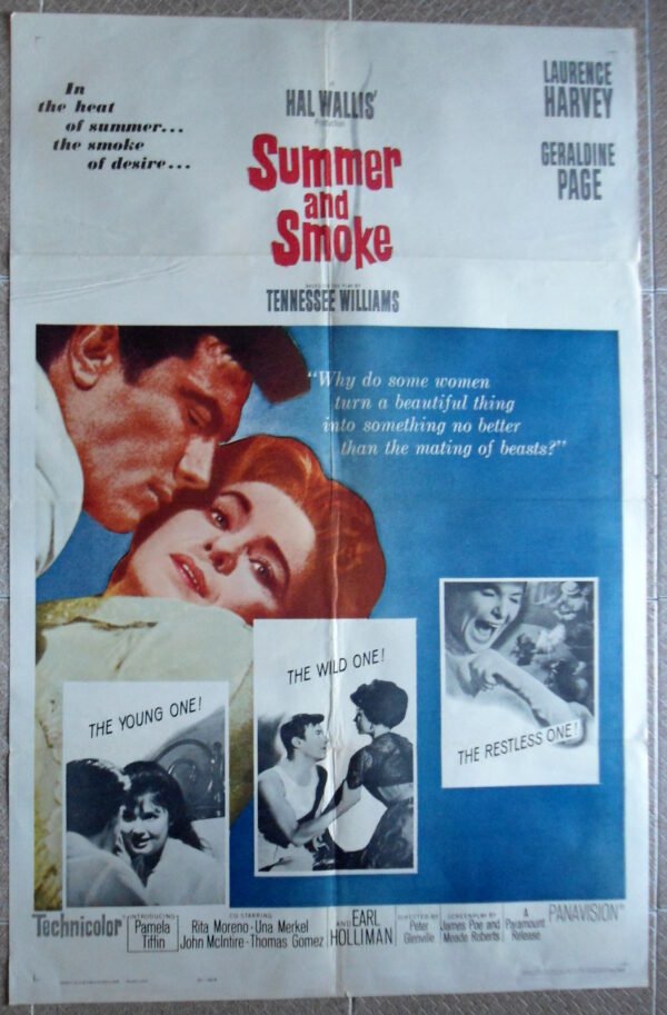SUMMER AND SMOKE 27x41 Original Movie Poster Peter Glenville 1961