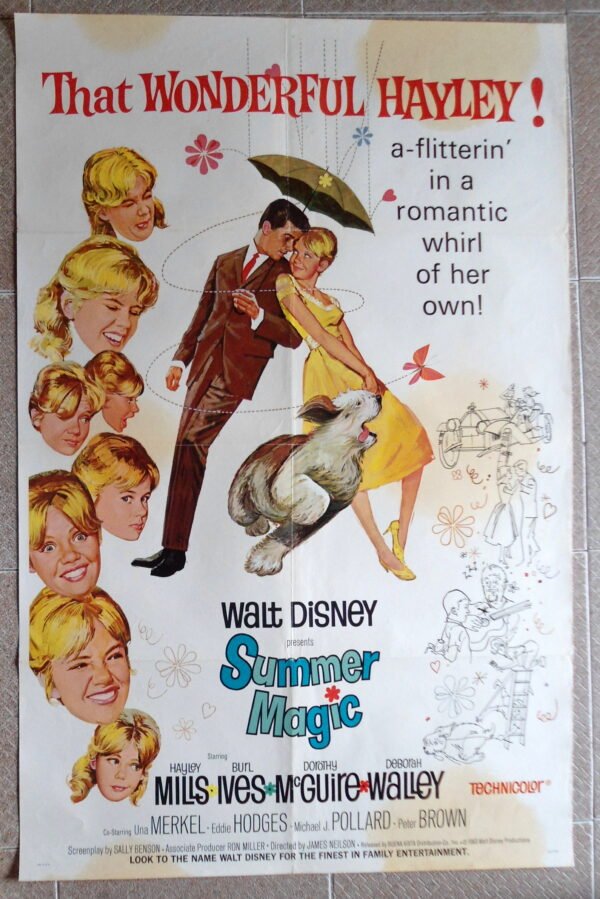 SUMMER MAGIC US Origin Movie Poster 27x41 Walt Disney 1963 F/VF