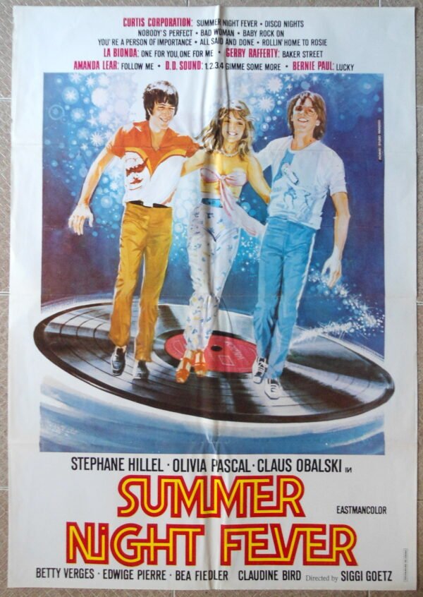 SUMMER NIGHT FEVER Lebanese English 27.5x39.5" Movie Poster 1978 VF