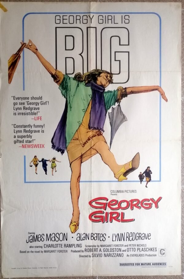GEORGY GIRL Original US 27X41" Film Movie Poster. 1966
