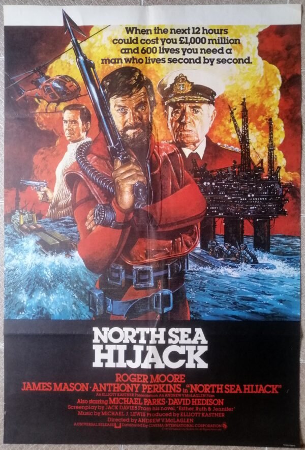 NORTH SEA HIJACK England UK 27"x40" Roger Moore Movie Poster 1979