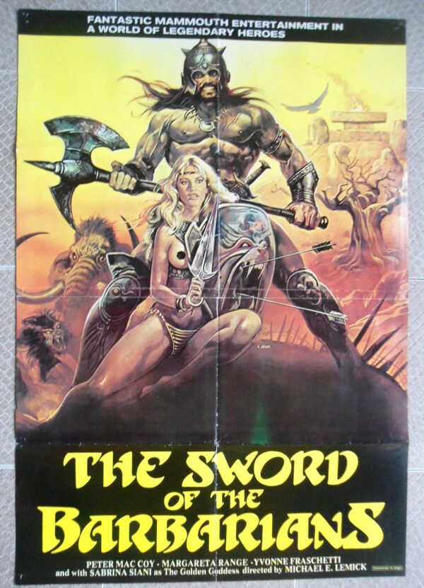 SWORD OF THE BARBARIANS  Lebanese/English 27.5x39.4" Movie Poster 1983