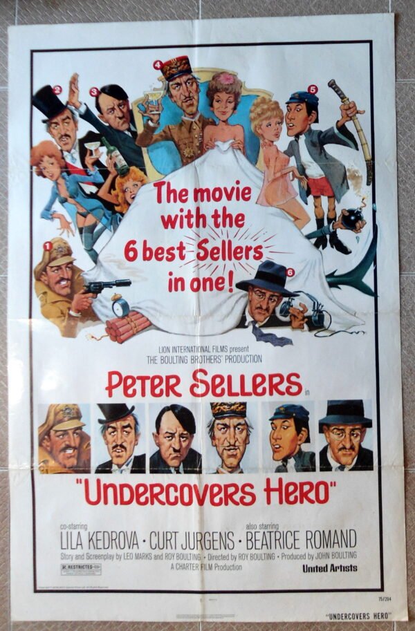 UNDERCOVERS HERO 27"x41" USA movie poster Artwork Peter Sellers 1973