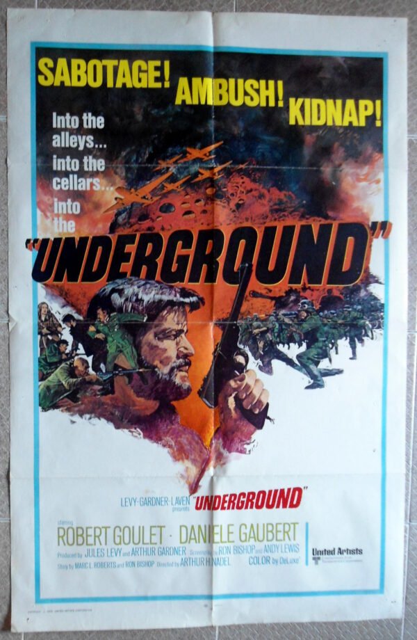 UNDERGROUND 27"x41" US Int'l Style Movie Poster WWII 1970
