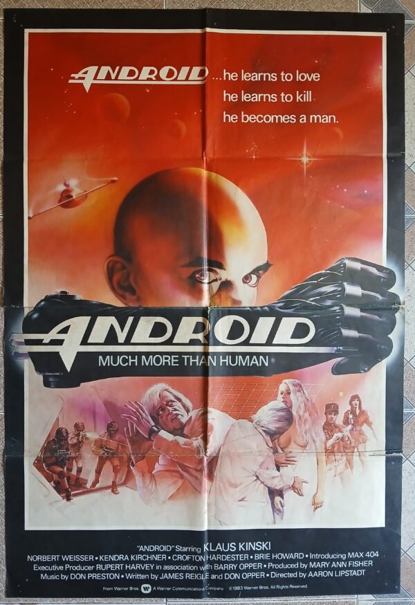 ANDROID English UK Klaus Kinski 27"x40" Sci-Fi Movie Poster 1983