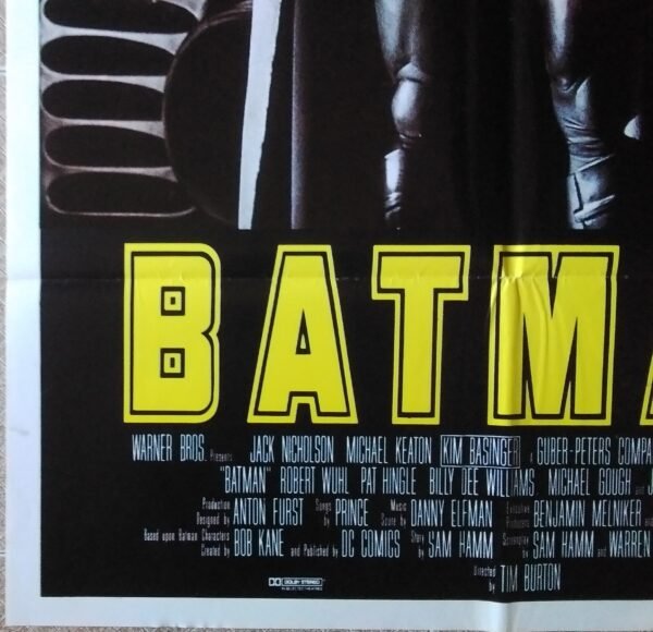 BATMAN Lebanese 27.5x39.4" Very Rare Art  English Text movie poster 1989 - Image 2