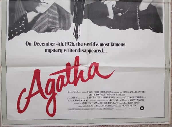AGATHA English UK 27"x40" Dustin Hoffman Movie Poster 1976 - Image 2