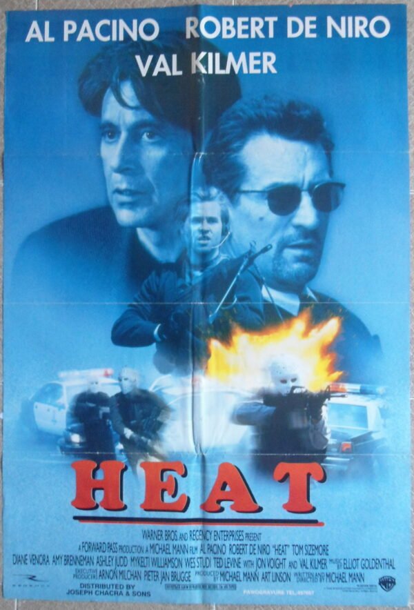 HEAT Lebanese/English Original 27"x38.5" Movie Poster 1995 VF