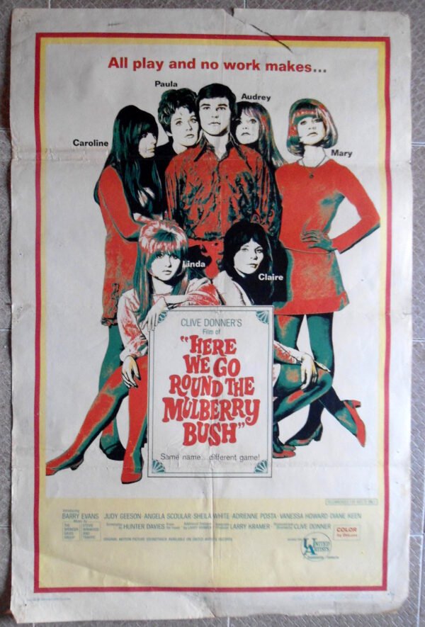 HERE WE GO ROUND THE MULBERRY BUSSH 27x41" Movie Poster 1968