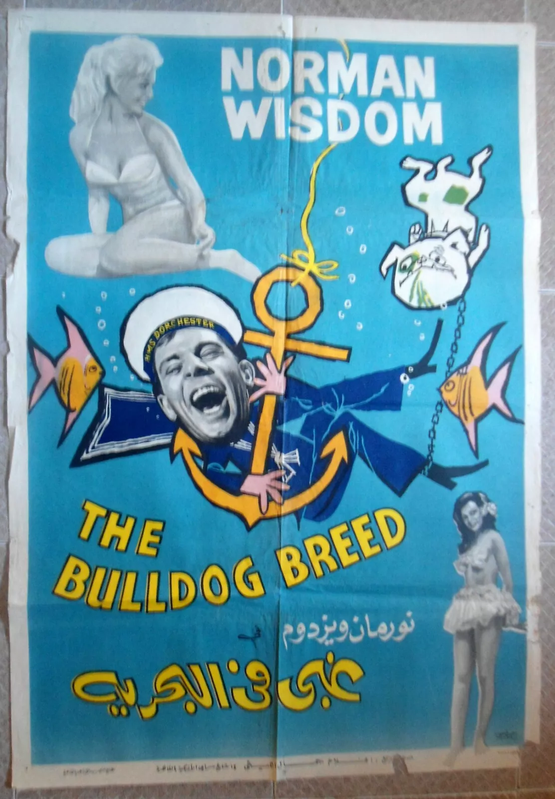 BULLDOG BREED Egyptian One sheet Movie Poster 27.5"x39.25" N. Wisdom Film 1960