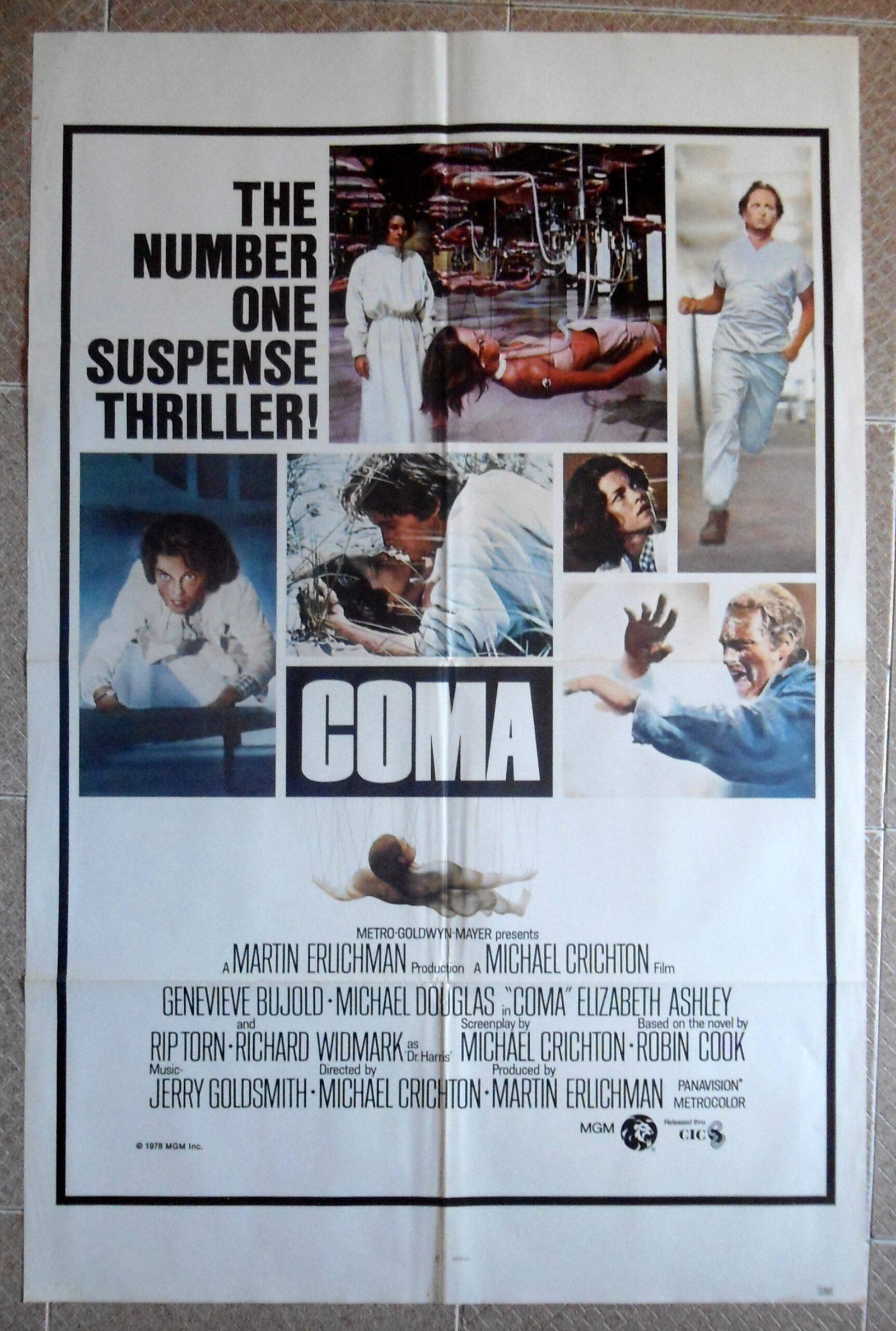 COMA Rare Int'l Style 27x41" Sci-Fi Film Movie Poster 1978 NM
