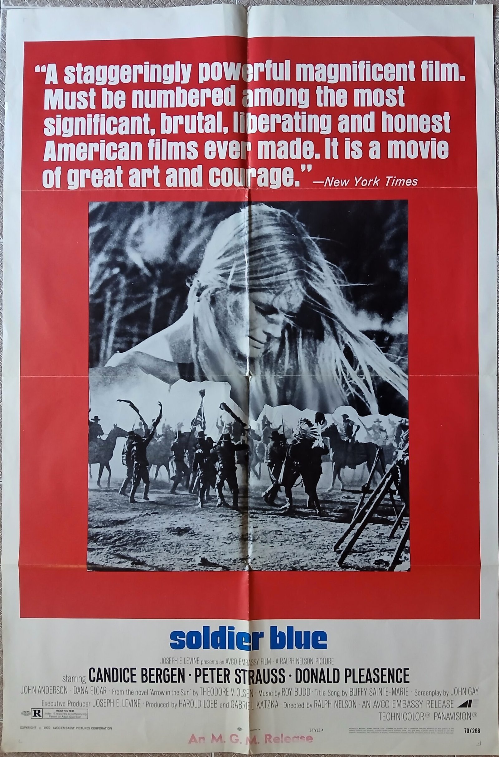 SOLDIER BLUE 27"x41" Movie Poster Candice Bergen 1970