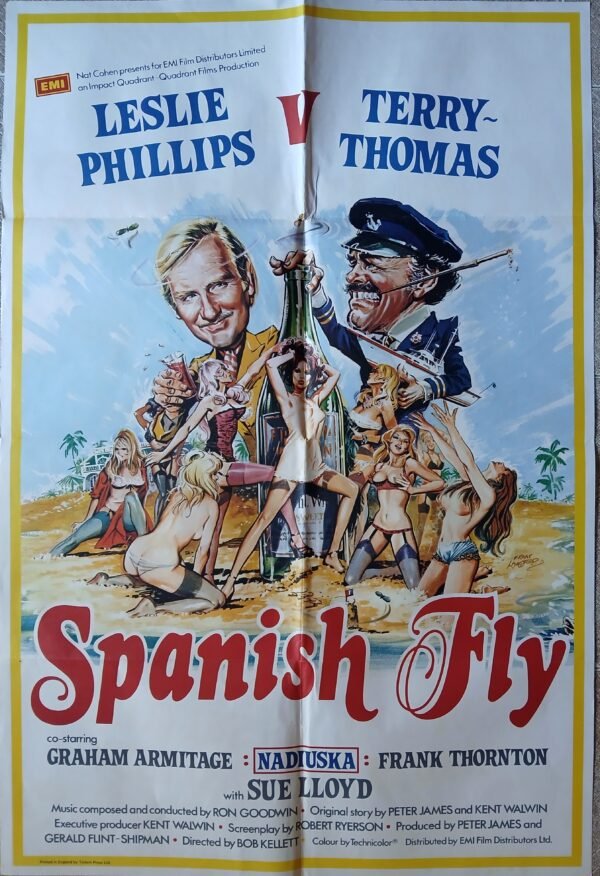 SPANISH FLY England 27"x40" UK Origin Film Movie Poster 1976 VF (C8)