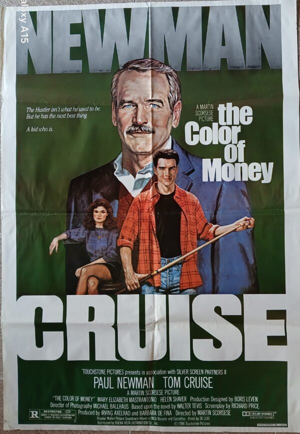 COLOR OF MONEY Lebanese Soft 27.5x39.4" Original Movie Poster Tom Cruise 1986 NM