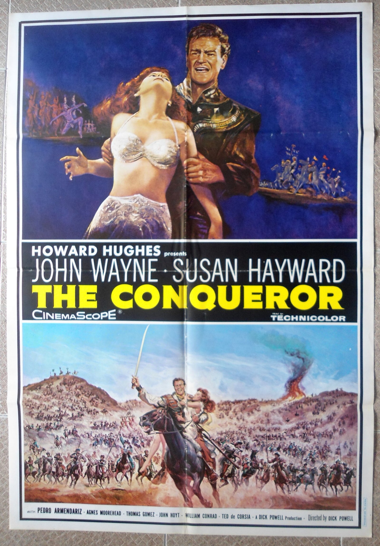 CONQUEROR Lebanese English John Wayne 27.5x39.4" Original Movie Poster 70s