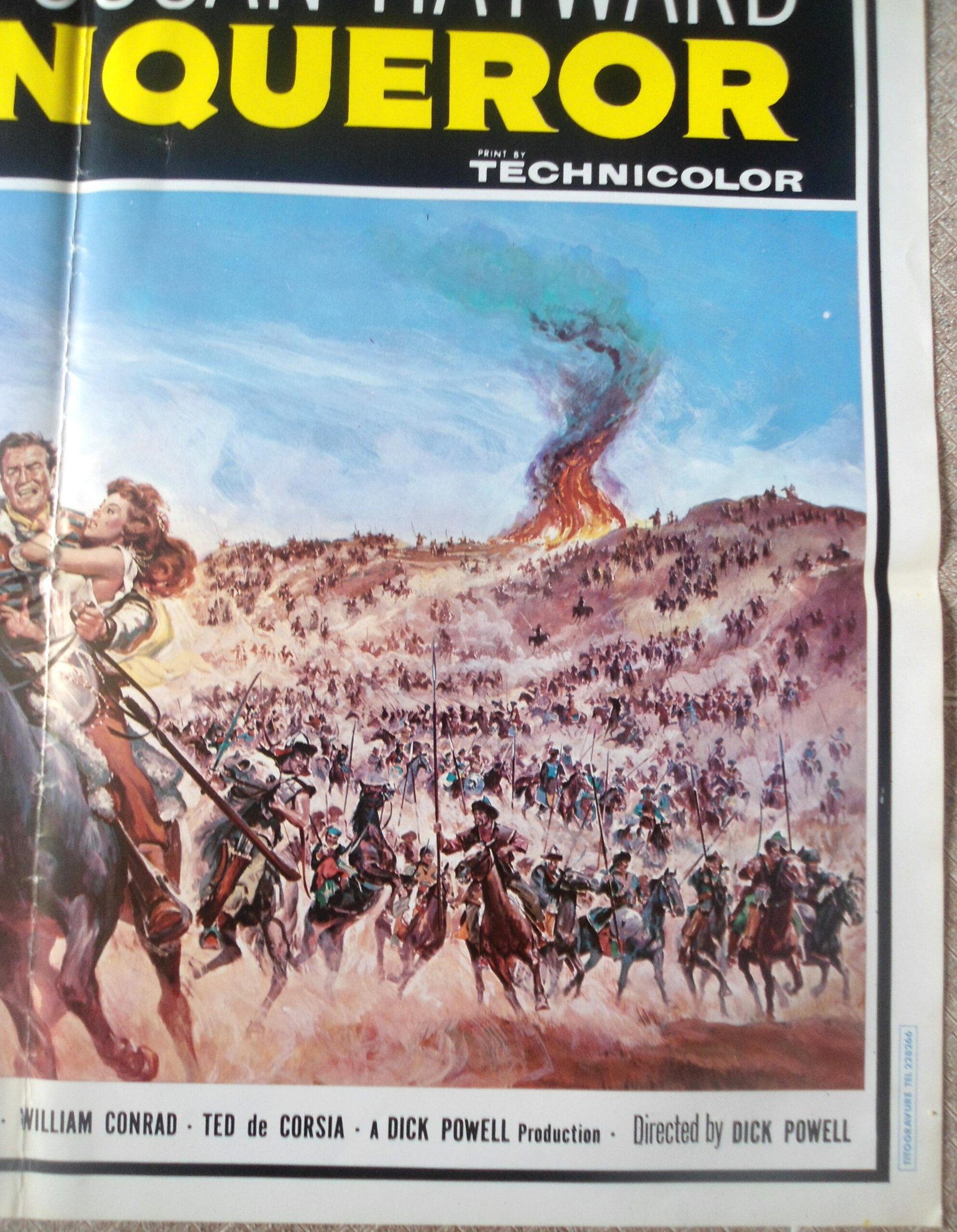 CONQUEROR Lebanese English John Wayne 27.5x39.4" Original Movie Poster 70s - Image 2