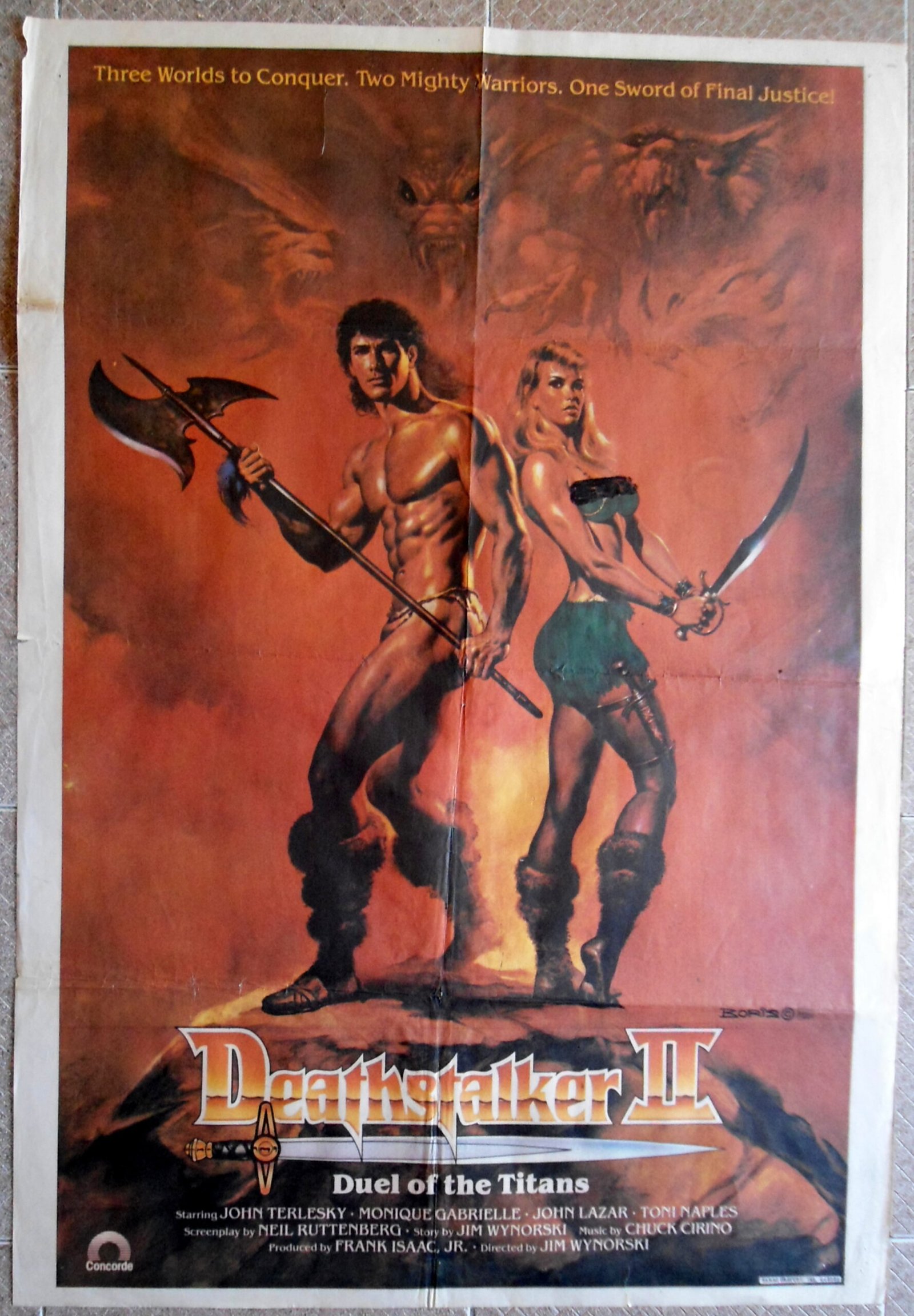 DEATHSTALKER II Lebanese/English 27.5x39.5 Theatrical Movie Poster 1987