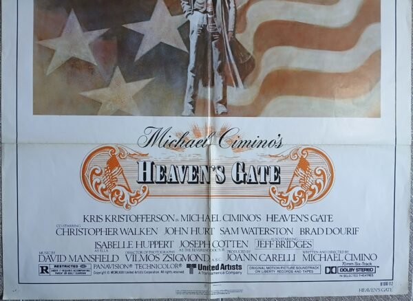 HEAVEN'S GATE Original 27x41" US Movie poster Kris Kritofferson 1981 - Image 2