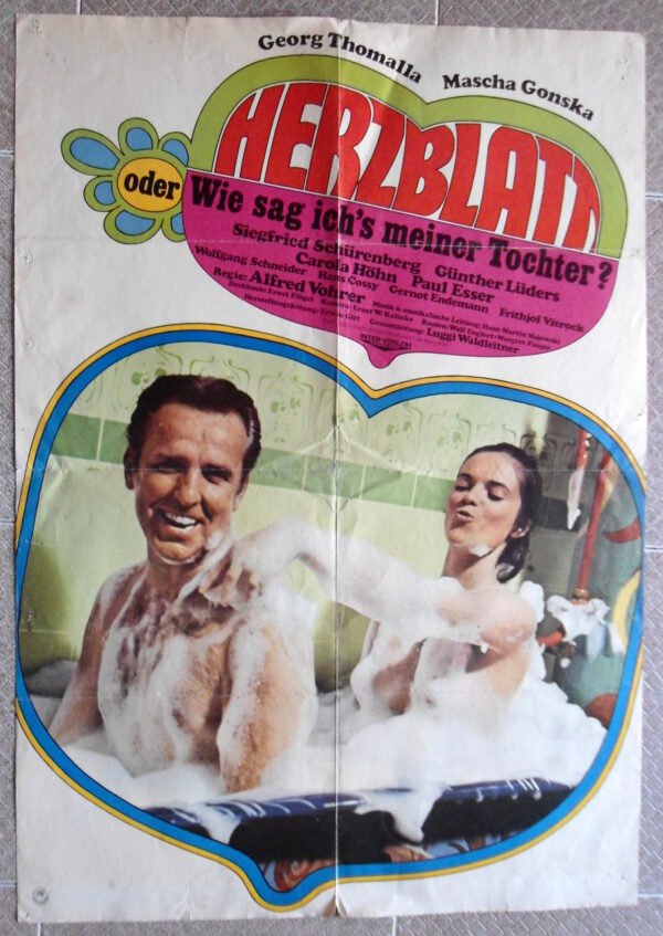 HERZBLATT ODER WIE SAG I.M.T Geman One sheet 23"x34" Movie Poster 1969 F/VF