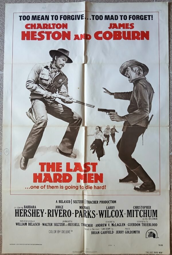 LAST HARD MEN 27x41" US Movie Poster Western Cowboy 1976