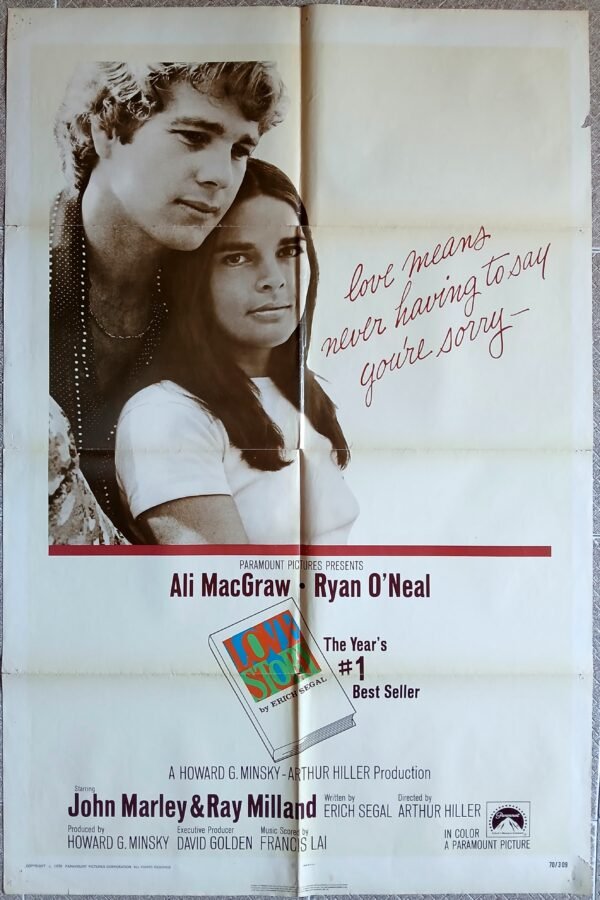 LOVE STORY 27x41" Original US Film Movie Poster 1970