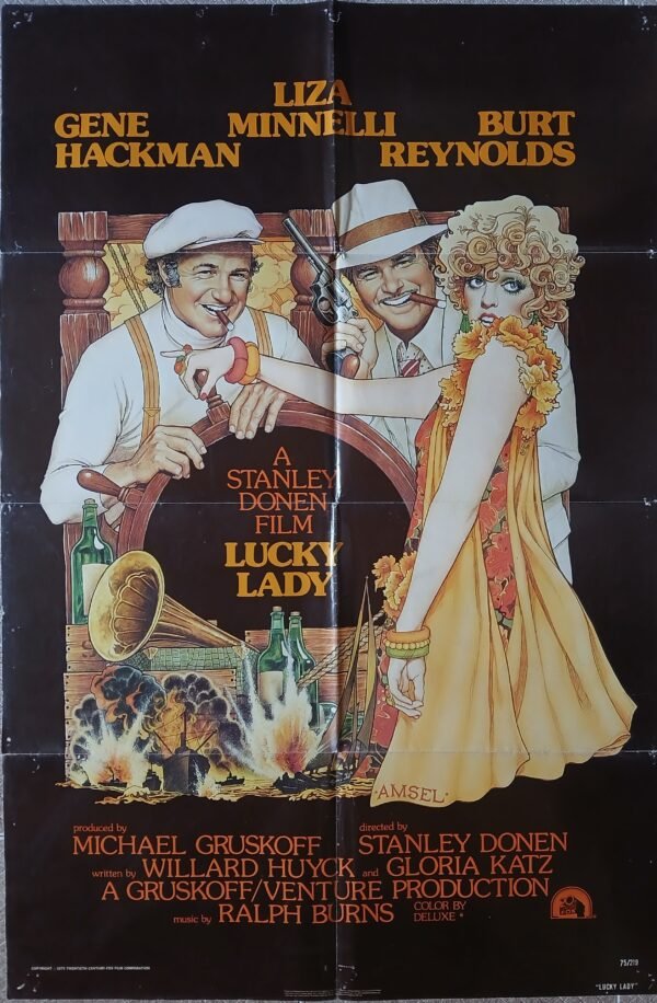 LUCKY LADY US Movie Poster Original Lisa Minnelle 27x41" 1975 F/VF