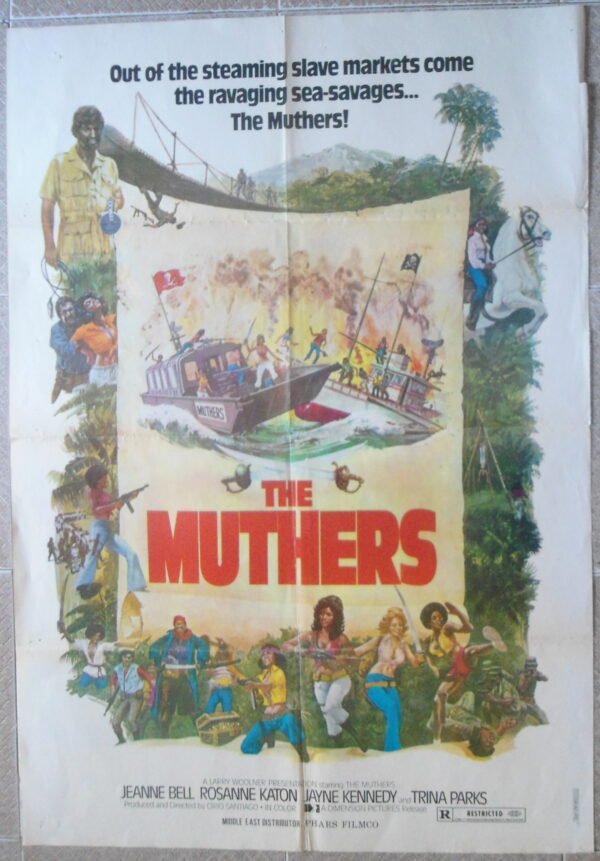 MUTHERS Lebanese/English 27.5x39.4" Blaxploitation Movie Poster 1976