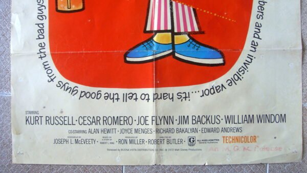 NOW YOU SEE HIM NOW YOU DON'T movie poster US 27x41" WD Film 1972 F/VF - Image 2