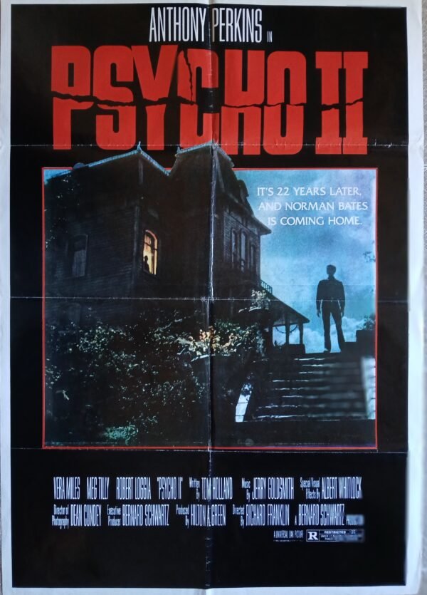 PSYCHO II Lebanese/English 27.5x39.4" SS Horror Film Movie Poster 1983 F/VF