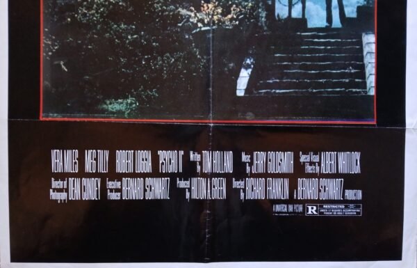 PSYCHO II Lebanese/English 27.5x39.4" SS Horror Film Movie Poster 1983 F/VF - Image 2