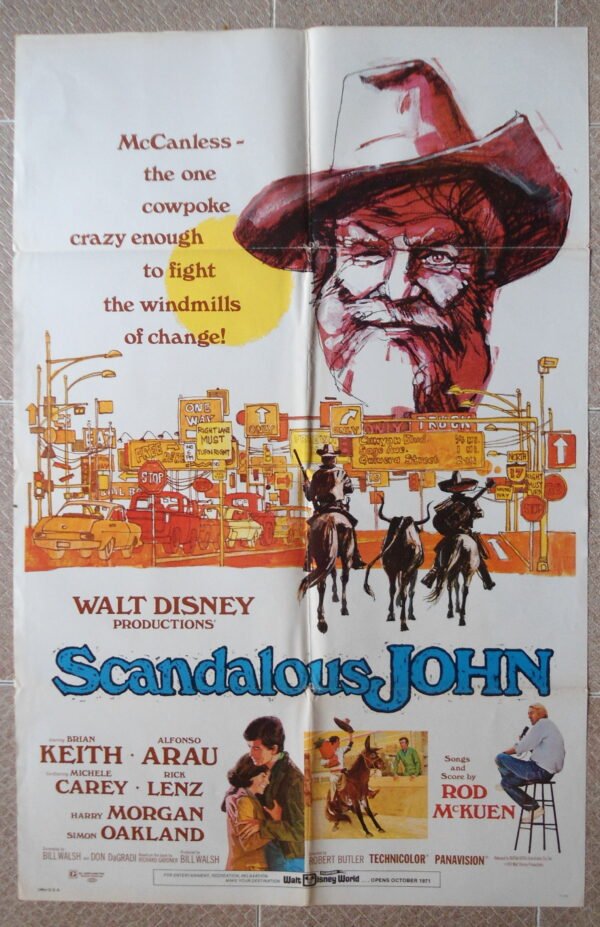SCANDALOUS JOHN  27"x41" US Movie Poster Walt Disney WD Film 1971