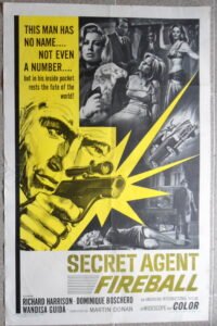 SECRET AGENT FIREBALL US Original Movie Poster 27x41 Film 1966