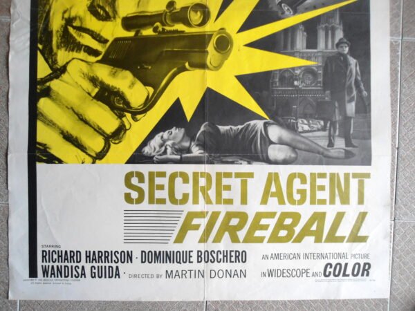 SECRET AGENT FIREBALL US Original Movie Poster 27x41 Film 1966 - Image 2