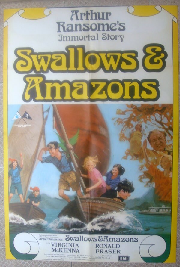 SWALLOWS E AMAZONS English UK  Movie poster 27x40" Film 1974 NM